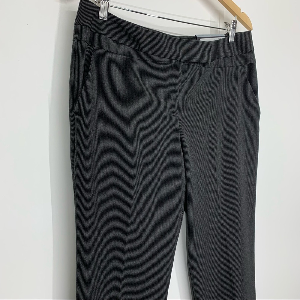 Worthington Modern Fit Pinstripe Charcoal Straight Leg Career Dress Pants Nwt 10 - Picture 2 of 16